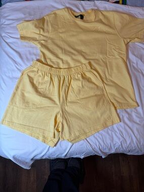 Hunt Club Vintage Yellow Women's Shirt and Short Set